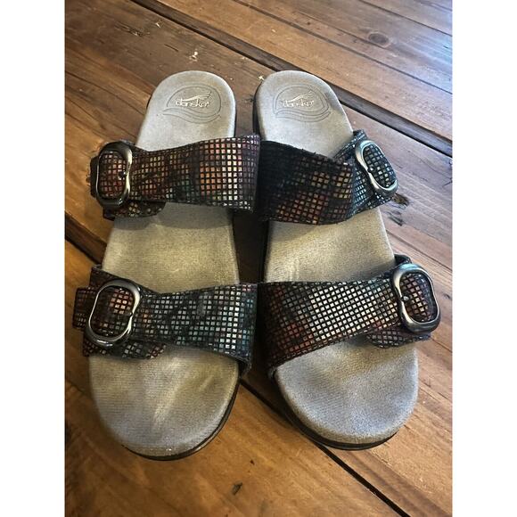 Dansko Sandals Women’s Size 37 Sophie Metallic Leather Open Toe Casual US 6.5-7 - Picture 4 of 8